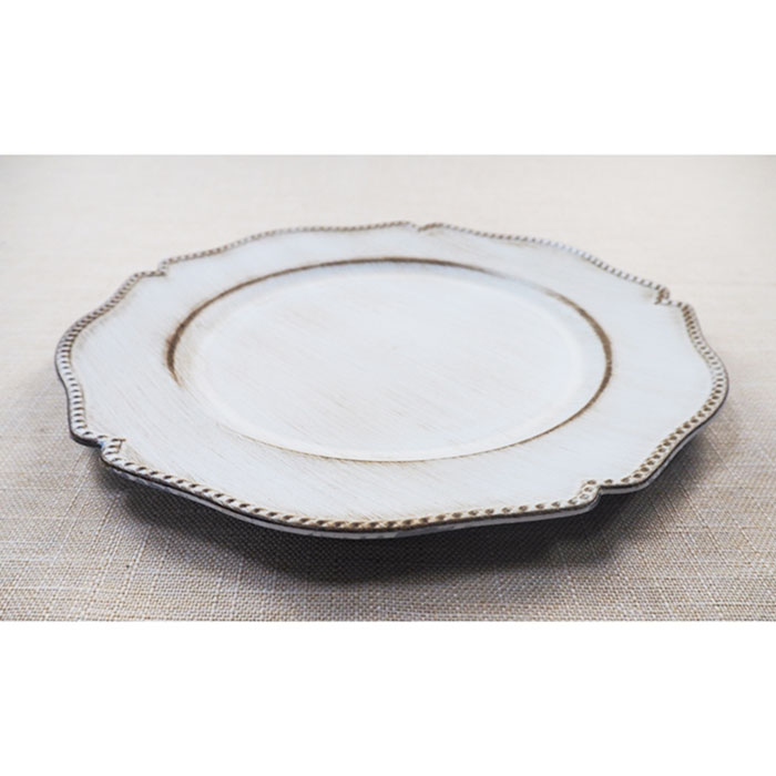 Disposable Antique White Charger Plate