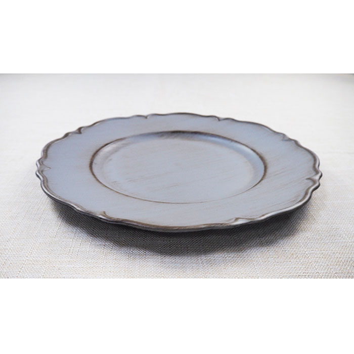 Elegant Round Dark Grey Plastic Charger Plates for Party
