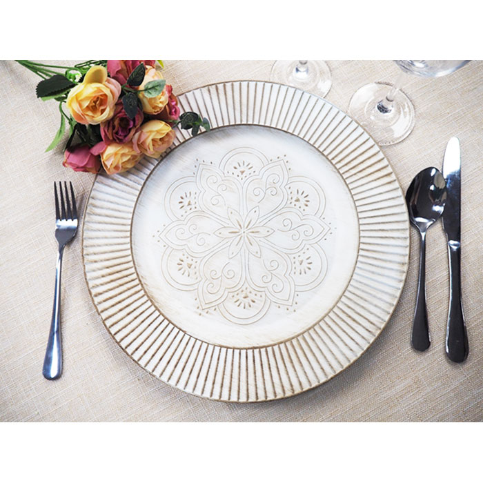 White Fancy Antique Charger Plates