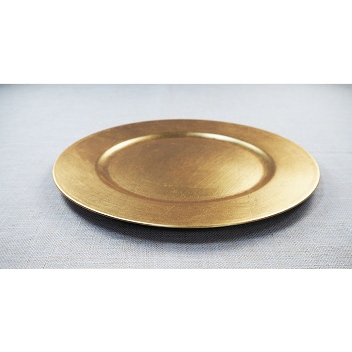SGS Foil Leaf Gold Round Charger Plates
