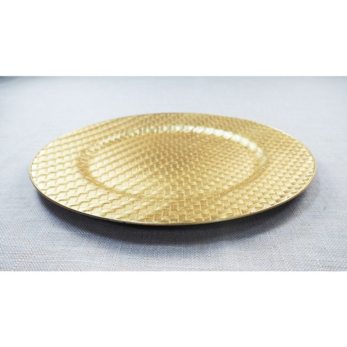 Woven Gold Chargers for Dinner Plates
