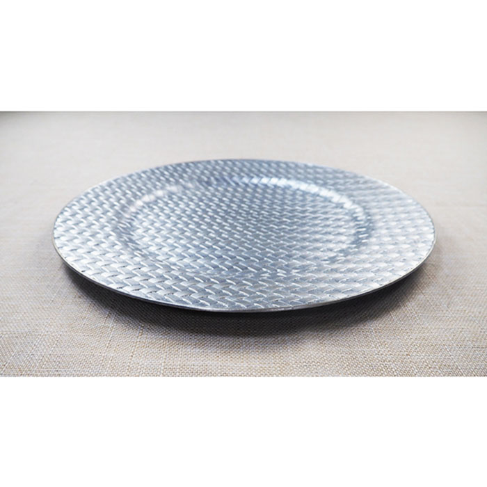 Woven Silver Chargers for Dinner Plates