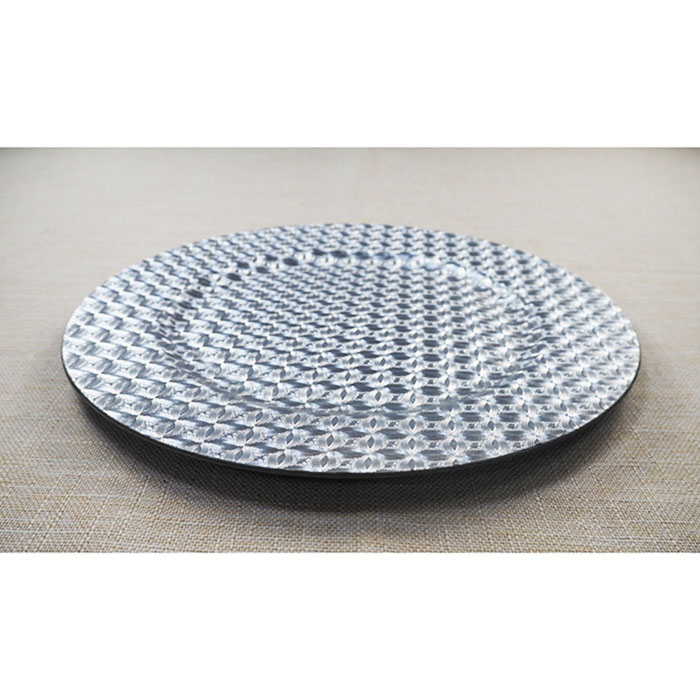Wholesale Cheap Plastic Silver Charger Plates