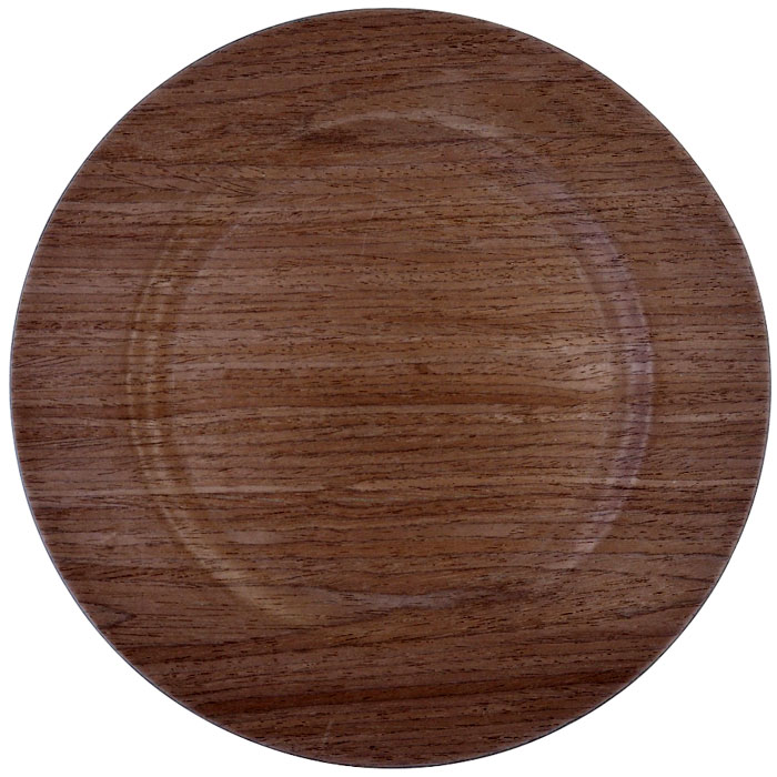 Wooden Veneer Plastic Charger Plates (37333VE)