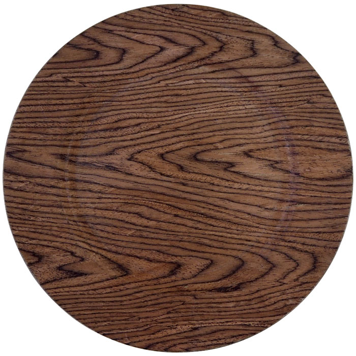 Wooden Veneer Plastic Charger Plates (37337VE)